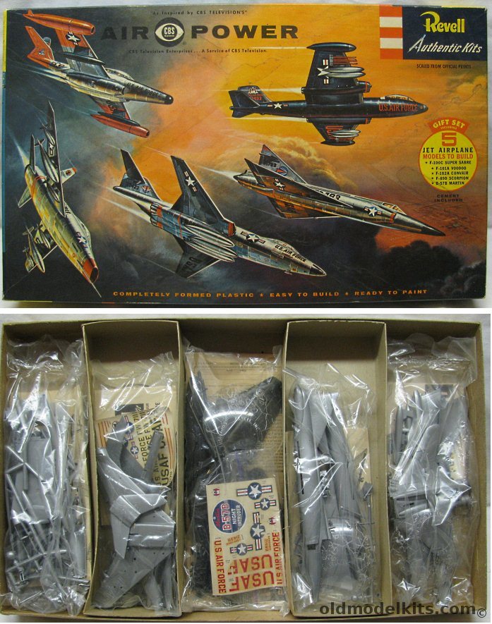 Revell Air Power CBS Gift Set - F-100C - F-101A - F-102 - F-89D - B-57B -  'S' Issue, G240-495 plastic model kit